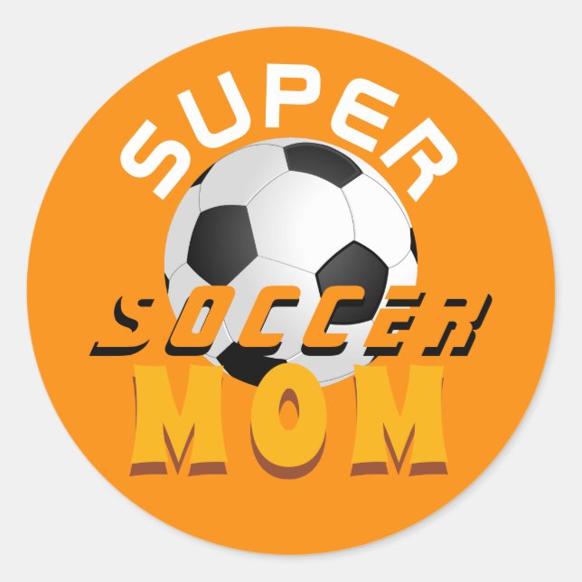 Modern Super Soccer Mama Football Sport Runder Aufkleber (Vorderseite)