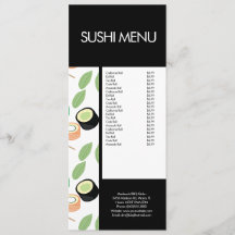 Modern Sushi Roll Asian Restaurant Pattern Menü