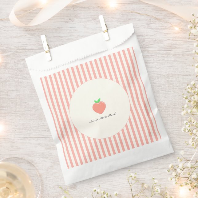 Modern Sweet Little Peach Streifen Geschenktütchen (Ausgeschnitten)