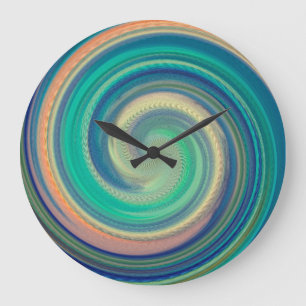 Modern Swirl Abstrakt Art #32 Große Wanduhr