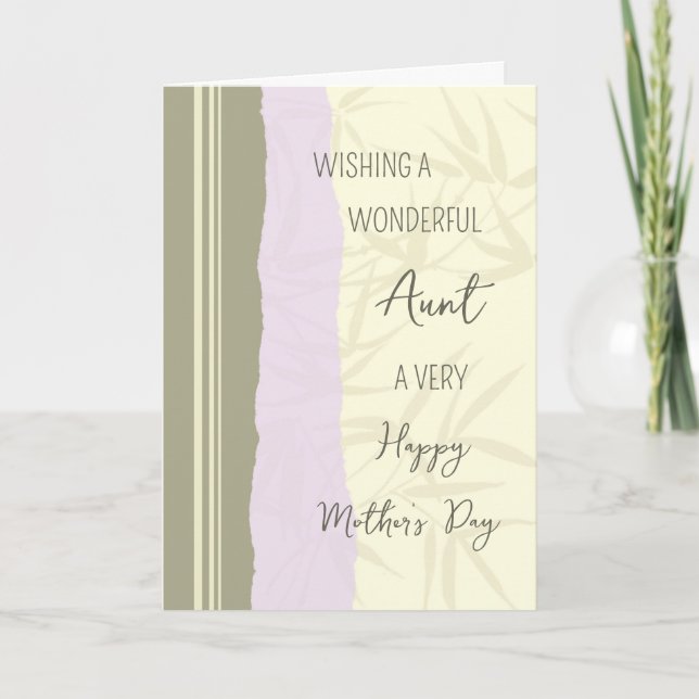 Modern Tante Happy Mother Day Karte (Vorderseite)