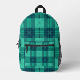 Modern Tartan Plaid Green Backpack Bedruckter Rucksack