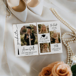 Modern Tassel Script Photo Graduation Invite Einladung