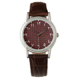 Modern Tatreez Arabesque Red Armbanduhr