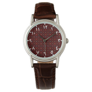 Modern Tatreez Arabesque Red Armbanduhr