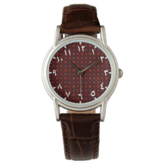Modern Tatreez Arabesque Red Armbanduhr