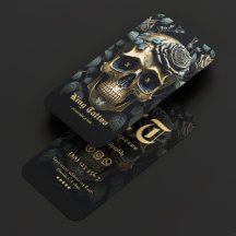 Modern Tattoo Artist Floral Skull Gold Gothic