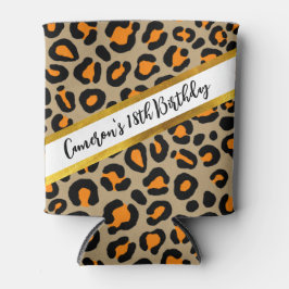 Modern Taupe Leopard Girly Cheetah Individuelle Na Dosenkühler