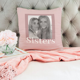Modern Taupe & Pink | Sisters Gift Kissen