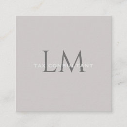 Modern Taupe Square Business Branding Telefonnummerkarte