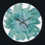 Modern Teal Bloom Artistic Wall Clock – Large Flor Große Wanduhr<br><div class="desc">Turn Every Moment into a Work of Art. Add a refreshing touch of nature to your home with our Teal Bloom Floral Wall Clock. This isn't just a timepiece; it's a statement piece. Featuring a stunning, high-definition turquoise flower with intricate, multi-layered petals, this clock brings a modern, serene vibe to...</div>