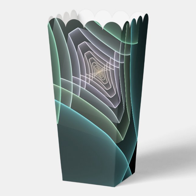 Modern Teal Geometric Fractal Art Graphic Geschenkschachtel (Rückseite)