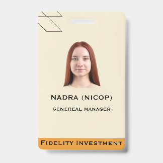 Modern Teal & Peach Abstract Professional Employee Ausweis