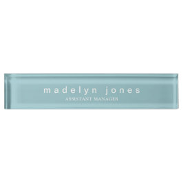 Modern Teal Personalized Namensplakette