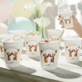 modern Teddy Bear Pop Baby Shower Pappbecher