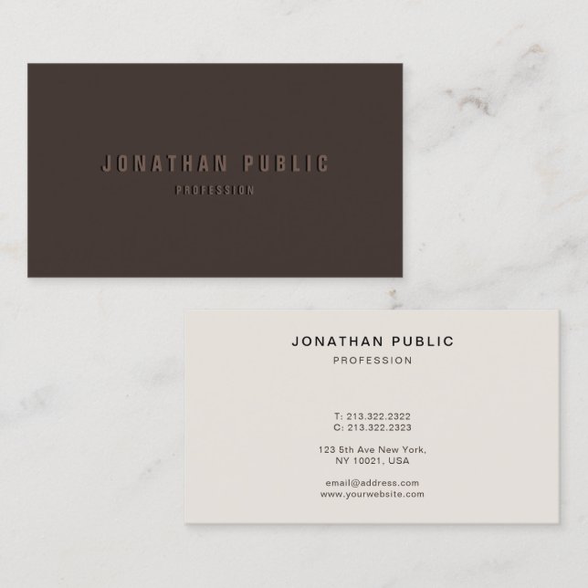 Modern Template Elegant Luxury Create Your Own Visitenkarte (Vorne/Hinten)
