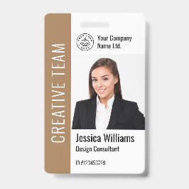 Modern Template Employee Foto Logo Name Braun, Ausweis