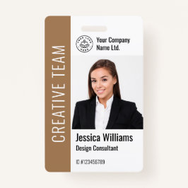 Modern Template Employee Foto Logo Name Braun, Ausweis