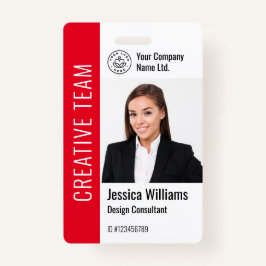 Modern Template Employee Foto Logo Rot Ausweis
