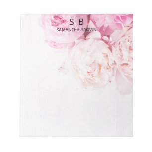 Modern Template für Rosa Peongram Feminine Notizblock