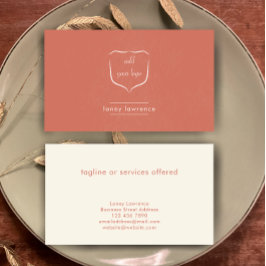 Modern Terracotta Add Logo Beauty Professional Visitenkarte