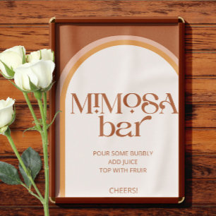 Modern Terracotta Arch Typografy Mimosa Bar Poster