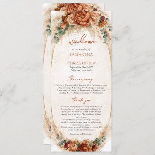 Modern Terracotta Blume Bordeaux Pampas Programm