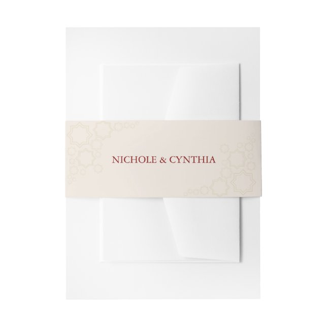 Modern Terracotta Burnt Orange Boho Wedding Einladungsbanderole (Vorderseite Beispiel)