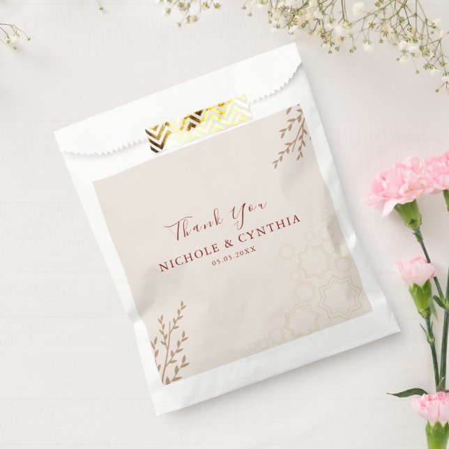 Modern Terracotta Burnt Orange Boho Wedding Geschenktütchen (Versiegelt)