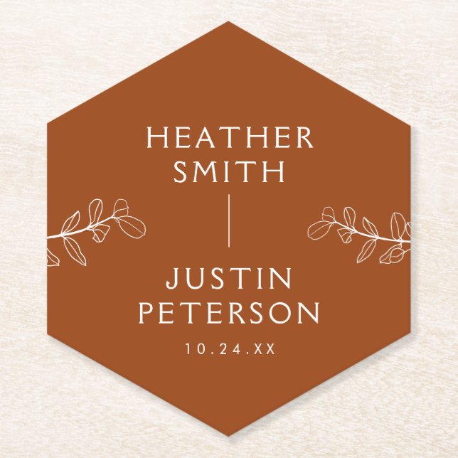 Modern Terracotta Burnt Orange Boho Wedding Napkin Untersetzer (Vorderseite)