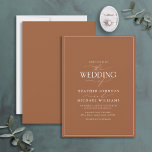 Modern Terracotta Calligraphy Wedding Einladung<br><div class="desc">Das trendige, elegante und moderne Design dieses schlichten, minimalistischen Terrakotta- und Weißtypografie-Hochzeitsdesigns zeichnet sich durch die zeitgemäße Kalligrafie und Seriftext als Hauptmotiv aus und basiert auf unserem bestverkauften Brautparty laden. Die Rückseite der Karte weist eine Terrakotta-Struktur auf. Kontaktieren Sie Designer für passende Produkte. Vielen Dank für die Unterstützung unseres kleinen...</div>