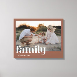 Modern Terracotta Family Name Custom Photo Leinwanddruck