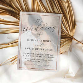 Modern Terracotta Full Photo Wedding Invitation