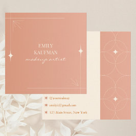 Modern Terracotta Gradient Trendy Makeup Artist Quadratische Visitenkarte