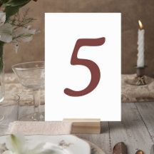 Modern Terracotta Number Table Card