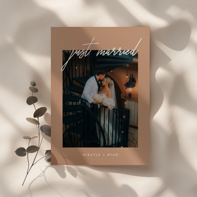 Modern Terracotta Photo Wedding Elopement Ankündigung (Von Creator hochgeladen)