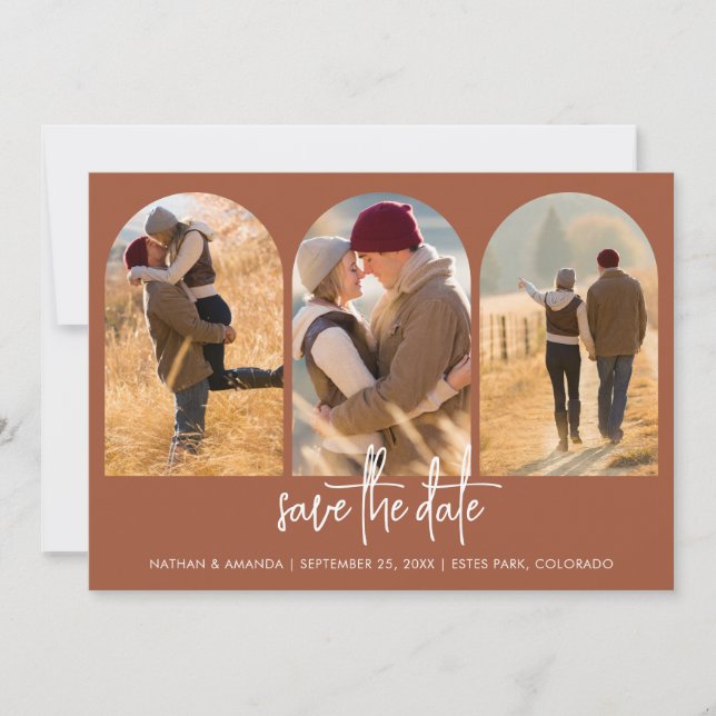 Modern Terracotta Save The Date (Vorderseite)