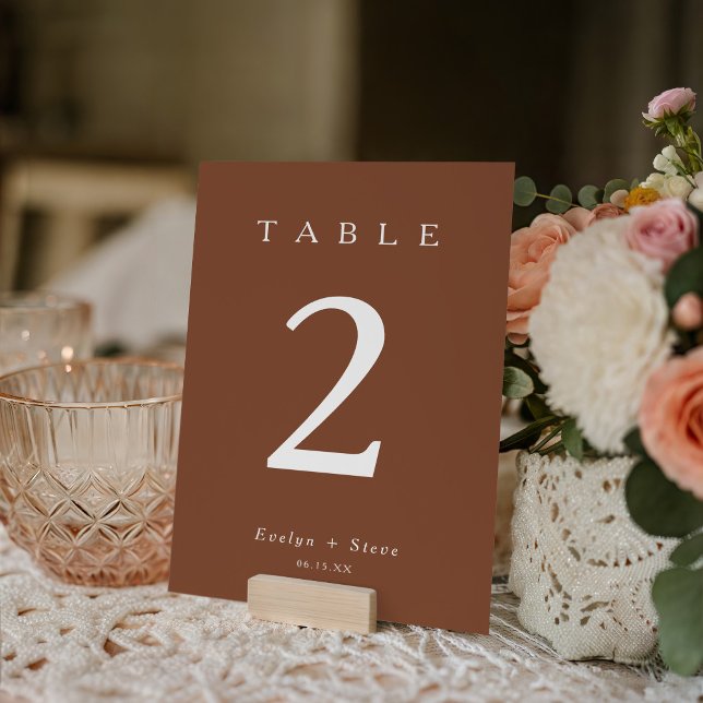Modern Terracotta Wedding Table Number Tischnummer (Von Creator hochgeladen)