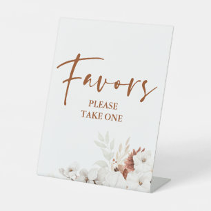 Modern Terracotta White Floral Boho Favoriten Sockelschild