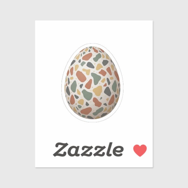 Modern Terrazzo Pattern Easter Egg Abstract  Aufkleber (Blatt)