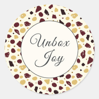 Modern Terrazzo | Trendy "Unbox Joy" Runder Aufkleber