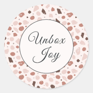 Modern Terrazzo | Trendy "Unbox Joy" Runder Aufkleber