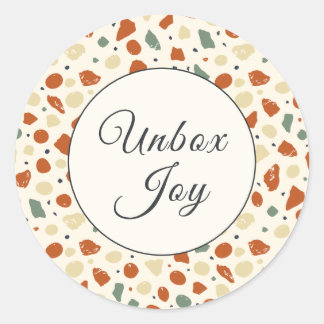 Modern Terrazzo | Trendy "Unbox Joy" Runder Aufkleber