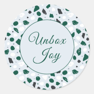 Modern Terrazzo | Trendy "Unbox Joy" Runder Aufkleber