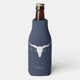 Modern Texas Longhorn Individuelle Name Blue Flaschenkühler