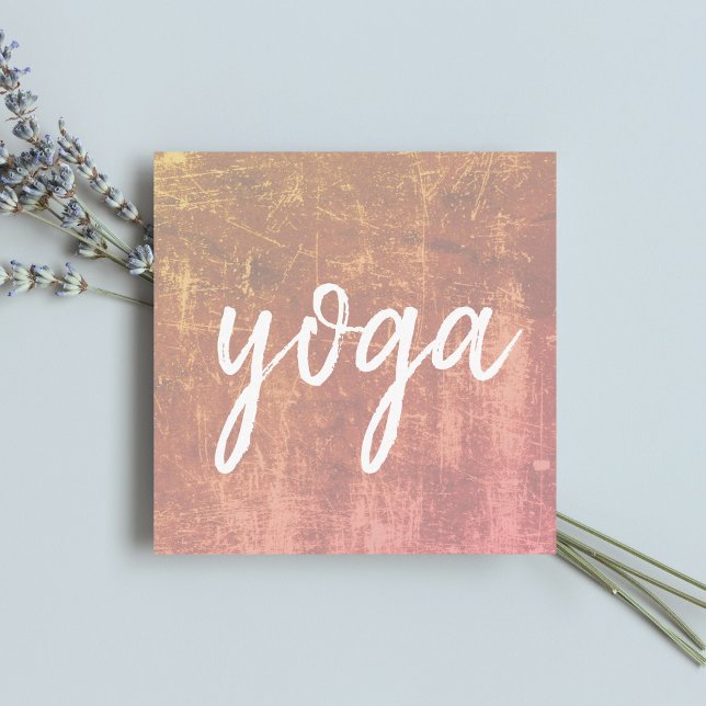 Modern Textur Pastel White Yoga Instructor Quadratische Visitenkarte (Von Creator hochgeladen)