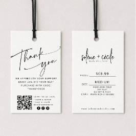 Modern Thank You Hang Price Tag with QR Code