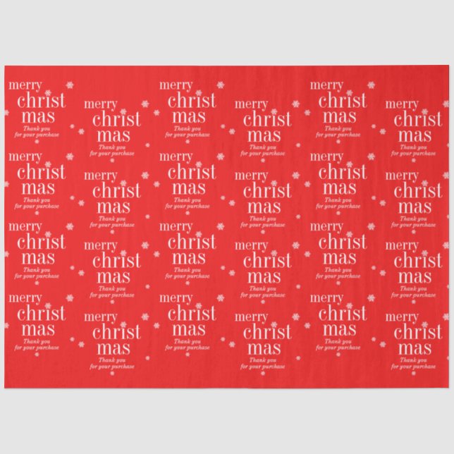 Modern Thank you Merry Christmas purchase Seidenpapier (Vorderseite)