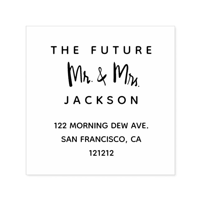 Modern The Future Mr. and Mrs. Rücksendeadresse Permastempel (Design)