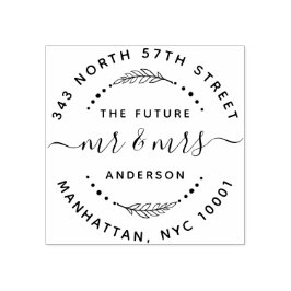 Modern The Future Mr. & Mrs. Wedding Rücksendeadre Gummistempel